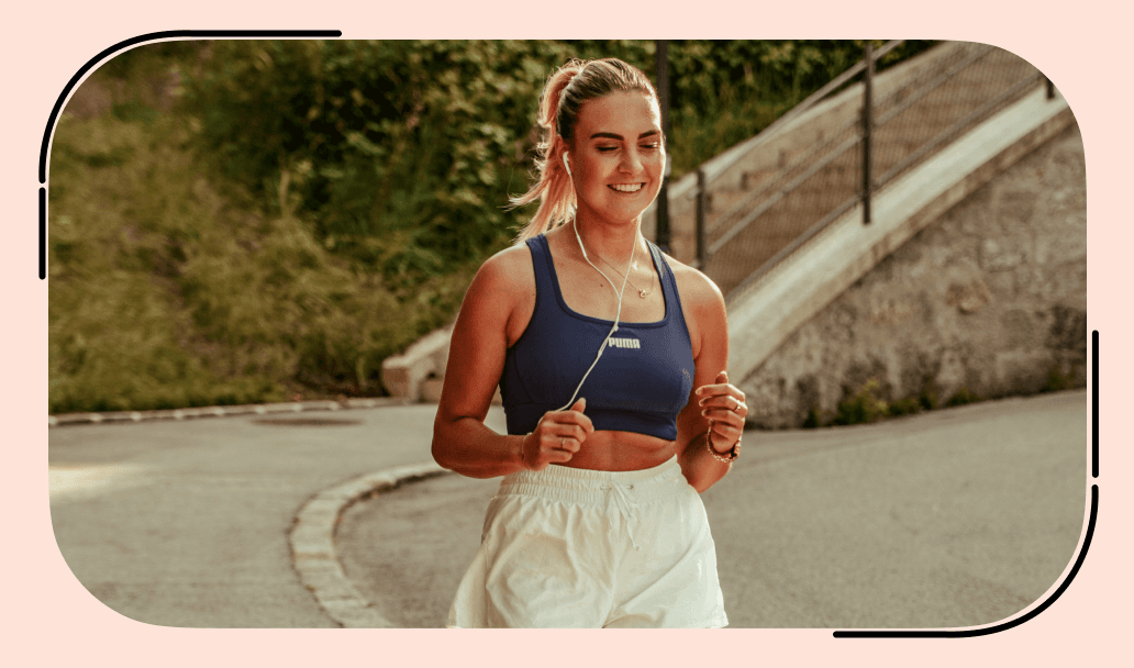 A girl does morning running